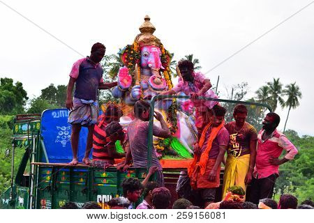 Anaipatti, Tamilnadu - India - September 15 2018: Vinayagar Chaturthi Festival