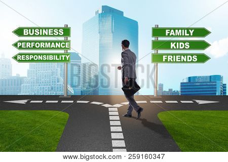 Work life or home balance business concept