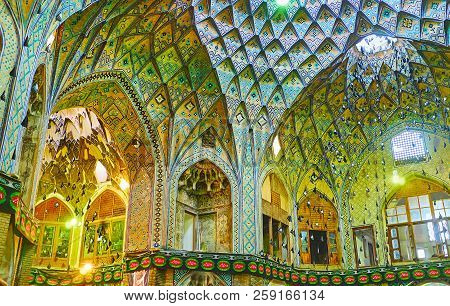 Kashan, Iran - October 22, 2017: The Outsanding Aminoddole Caravanserai (timche-ye Amin Od-dowleh) I