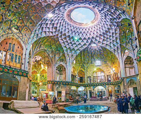 Kashan, Iran - October 22, 2017: Medieval Aminoddole Caravanserai (timche-ye Amin Od-dowleh) Is Best