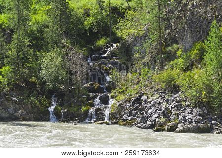 The River Oroi Flows Into The River Chuya.  End Of The Mazhoy Cascade. August. Surroundings Of The V