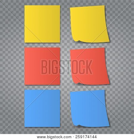 Vector Illustration Of Multicolor Post It Notes