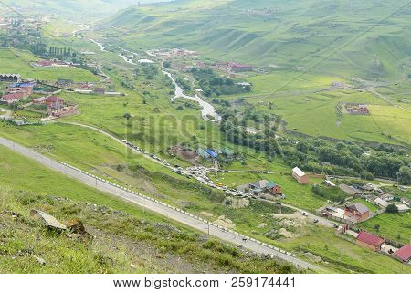 Fiagdon High Mountain Village In Kurtatinskoe Gorge, Republic Of North Ossetia, Russia