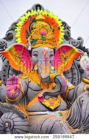 Anaipatti, Tamilnadu - India - September 15 2018: The Birth Of Hindu God Ganesha