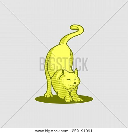Cat Simple Logo Illustration For Pet Nutrition And Pet Toys Shop