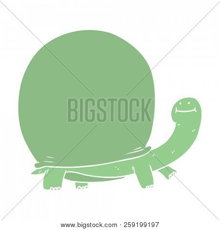 flat color style cartoon tortoise