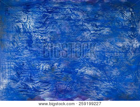 Abstract Art Background Of Oil Paints, Bkue