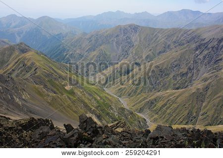 Azerbaijan, Gabala, Caucasian Mountains, Beautiful Scenery From A Height
