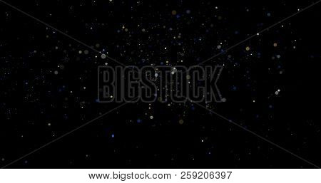 Flying Dust Particles On A Black Background