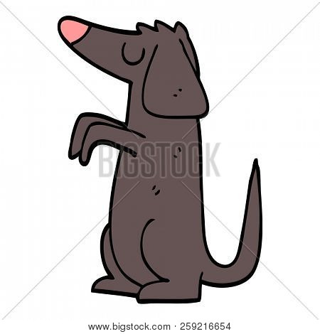 cartoon doodle well behaved dog