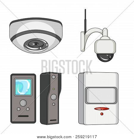Vector Design Of Cctv And Camera Icon. Set Of Cctv And System Vector Icon For Stock.