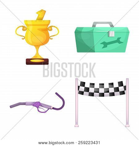 Vector Design Of Car And Rally Icon. Collection Of Car And Race Vector Icon For Stock.
