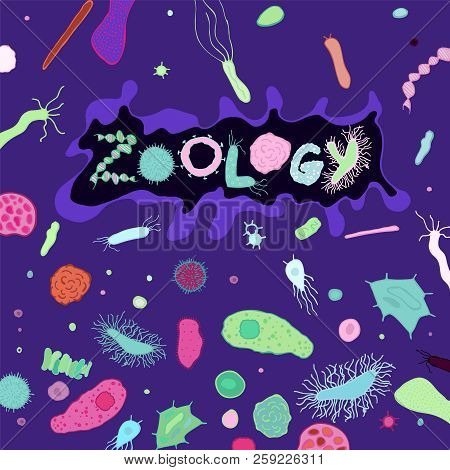 Decorative Pattern With Bacterias And Viruses. Editable Vector Illustration In Hand-drawn Style. Bio