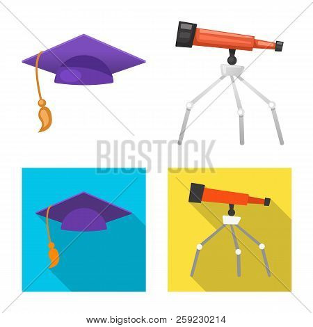 Vector Illustration Of Education And Learning Icon. Collection Of Education And School Vector Icon F