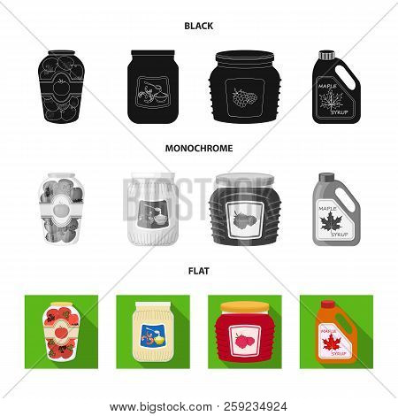 Vector Illustration Of Can And Food Logo. Collection Of Can And Package Vector Icon For Stock.