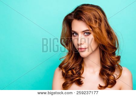 Profile Side View Photo Of Half Turn Dreamy, Charming, Sweet, Gorgeous Young Person Stand In Half Tu