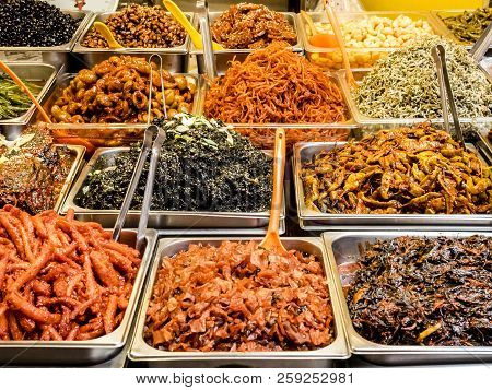 Traditional Korean Fermented Food At The Gwangjang Market. Seoul, South Korea.