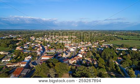An Aerial Photography Of Cheix En Retz Village