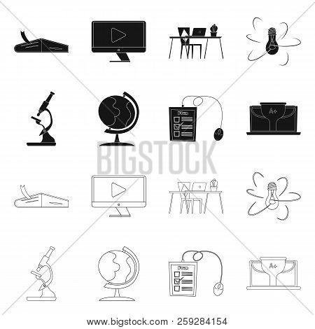 Vector Illustration Of Education And Learning Sign. Set Of Education And School Stock Vector Illustr