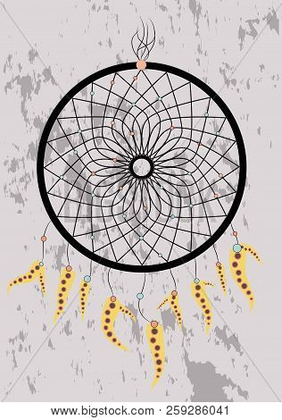 Dream Catcher Boho Native American Indian Talisman Dreamcatcher. Clothes Ethnic Tribal Design. Magic