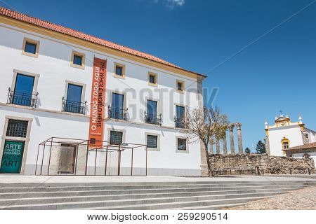 Architecture Detail Of Art Center And Cutlure In The Historic Center Of Evora