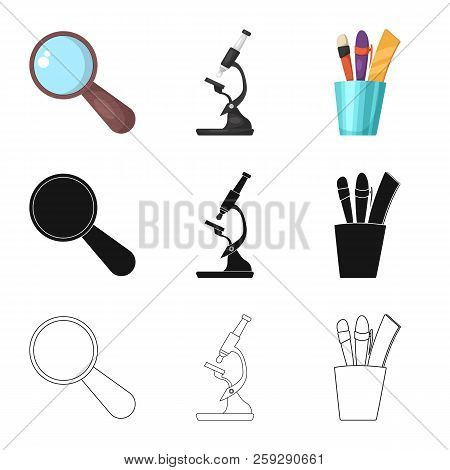 Vector Design Of Education And Learning Sign. Collection Of Education And School Vector Icon For Sto