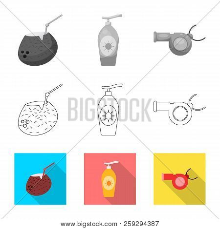 Vector Illustration Of Pool And Swimming Symbol. Collection Of Pool And Activity Stock Vector Illust