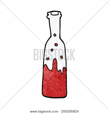 cartoon doodle bottle with sloshing wine
