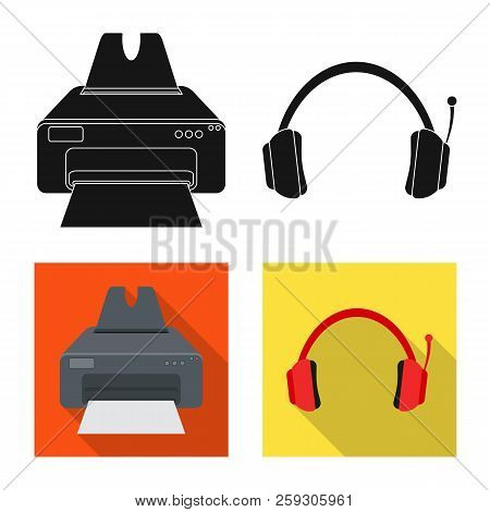 Isolated Object Of Laptop And Device Symbol. Set Of Laptop And Server Vector Icon For Stock.