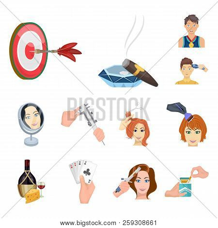 Manipulation By Hands Cartoon Icons In Set Collection For Design. Hand Movement Vector Symbol Stock 