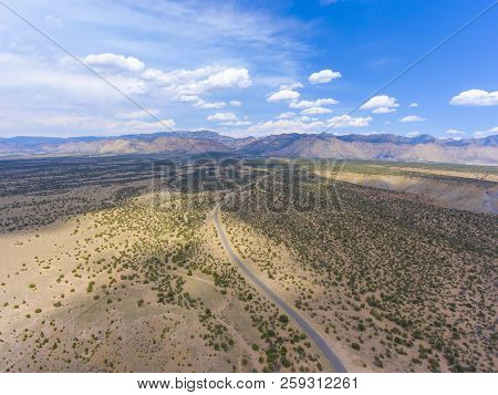 Aerial View Of Horse Canyon And Us Route 191 In Central Utah, Usa.