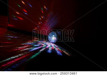 Luminous Color Ball In Room For Disko