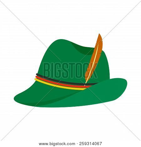 German Green Hat Icon. Flat Illustration Of German Green Hat Icon For Web Design