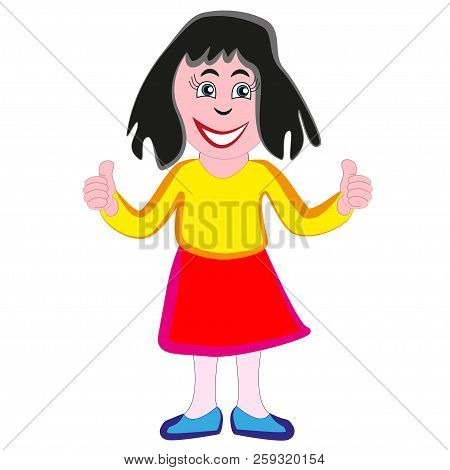 Cheerful Smiling Woman Isolated By White Background.