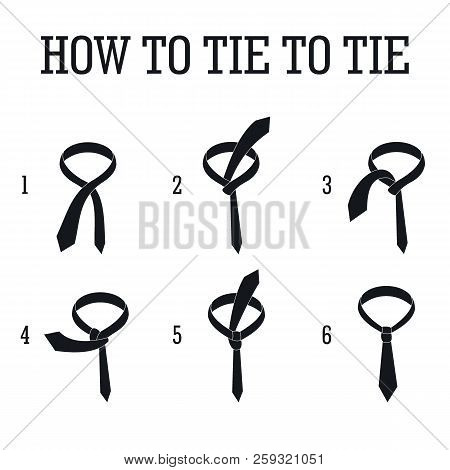 Men Tie Infographic. Simple Illustration Of Men Tie Infographic For Web Design