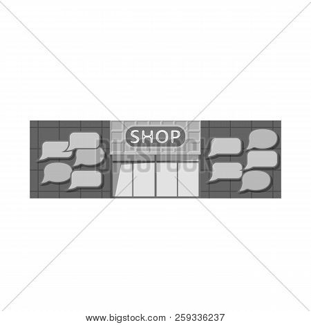 Vector Illustration Of Building And Front Sign. Set Of Building And Roof Vector Icon For Stock.