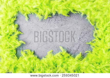 Colorful Frame With Party Items On Grey Background.carnival Conzept