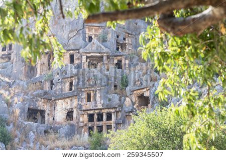 The Ancient Rock-cut Tombs Of Myra  In The Lycia Region Of Anatolia , Modern Day Demre, Turkey