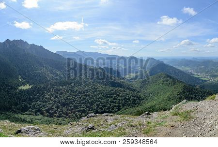 Panoramic View From The Little Rozsutec Hill In The Vratna Valley.