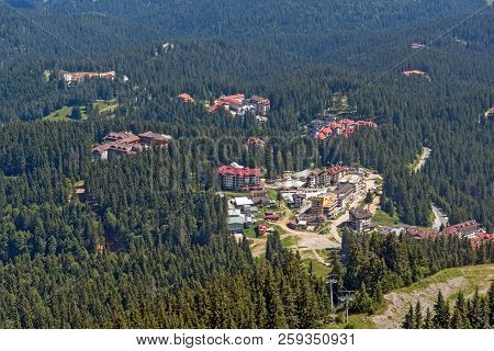 Summer Landscape Of Rhodope Mountains From Snezhanka Tower Near Ski Resort Pamporovo, Smolyan Region