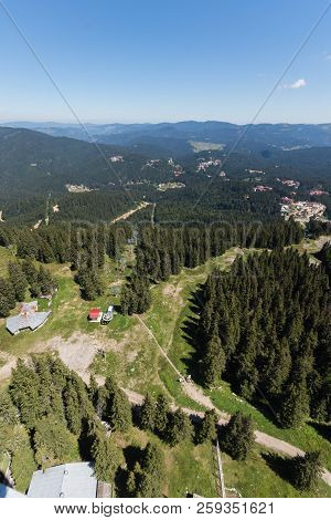 Summer Landscape Of Rhodope Mountains From Snezhanka Tower Near Ski Resort Pamporovo, Smolyan Region