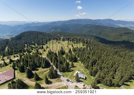 Summer Landscape Of Rhodope Mountains From Snezhanka Tower Near Ski Resort Pamporovo, Smolyan Region