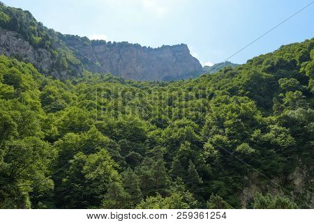 Mountain View Of Tsey Gorge. Republic Of North Ossetia - Alania, Russia