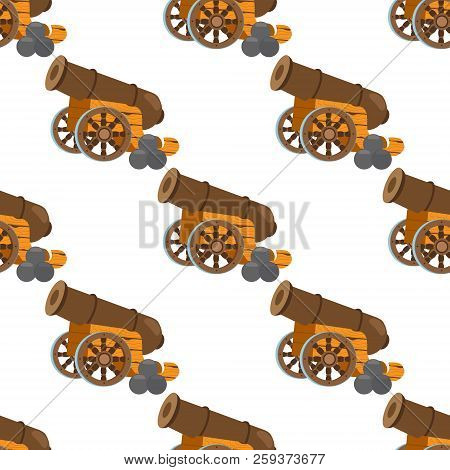 Seamless Pattern For Design Surface Cannon With Nuclei.