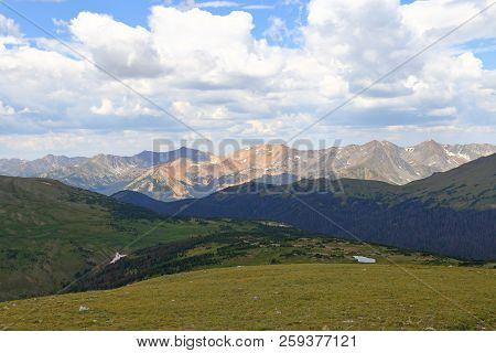 Scenic Views From Trail Ridge Road, Rocky Mountain National Park In Colorado, Usa.