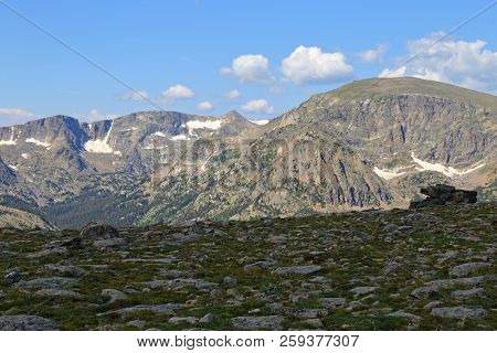 Scenic Views From Trail Ridge Road, Rocky Mountain National Park In Colorado, Usa.