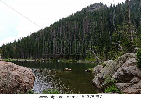 Dream Lake In The Rocky Mountain National Park, Colorado, Usa.