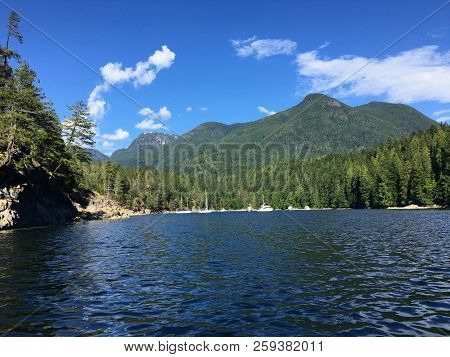 View Of Prideaux Haven, In Desolation Sound, British Columbia, Canada Anchored In A Beautiful Remote