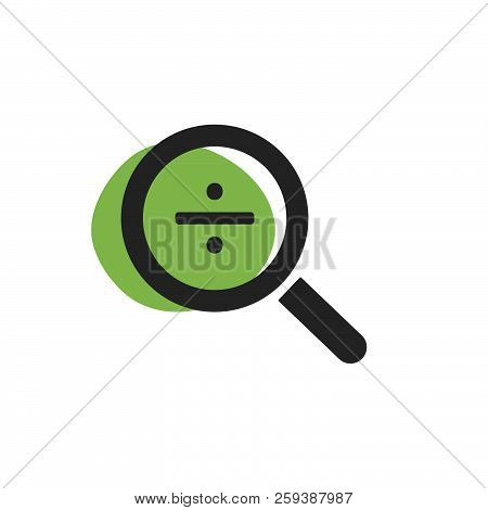 Magnifying Glass Divide Icon On White Background. Vector Illustration