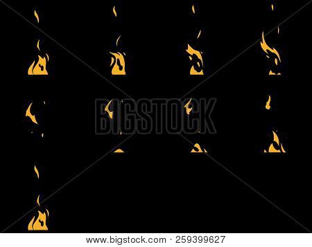 Sprite Sheets Fire Loop. Ready For Games Or Cartoon.